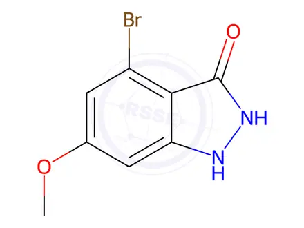 Chemical structure of 4-Bromo-6-methoxy-3-hydroxy (1H)indazole
