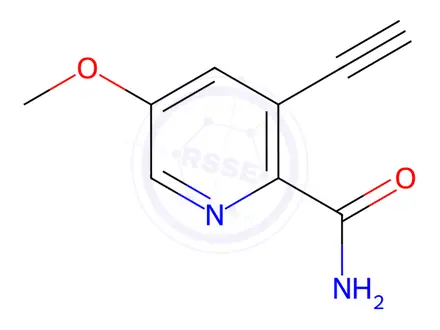 Chemical structure of 3-Ethynyl-5-methoxypicolinamide