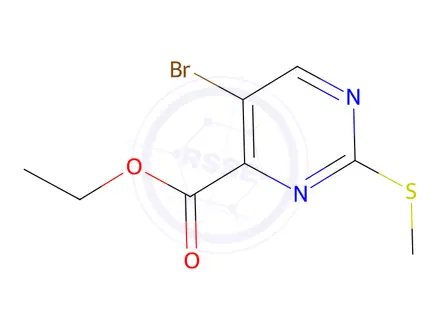 Chemical structure of Ethyl 5-bromo-2-(methylthio)-pyrimidine-4-carboxylate