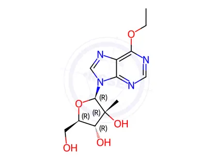 Chemical structure of Inosine, 6-O-ethyl-2'-C-methyl-(9CI)