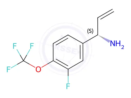 Chemical structure of (1S)-1-[3-FLUORO-4-(TRIFLUOROMETHOXY)PHENYL]PROP-2-ENYLAMINE