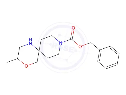 Chemical structure of Benzyl 3-methyl-4-oxa-1,9-diazaspiro[5.5]Undecane-9-carboxylate