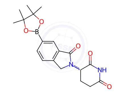 Chemical structure of 3-(1-oxo-6-(4,4,5,5-tetramethyl-1,3,2-dioxaborolan-2-yl)isoindolin-2-yl)piperidine-2,6-dione