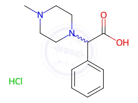 Chemical structure of 2-(4-Methylpiperazin-1-Yl)-2-Phenylacetic Acid Hydrochloride