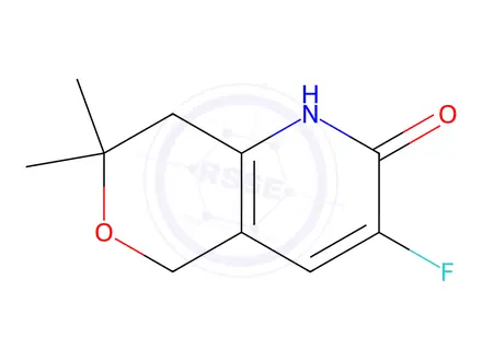 Chemical structure of 3-Fluoro-7,7-dimethyl-1,5,7,8-tetrahydro-2H-pyrano[4,3-b]pyridin-2-one