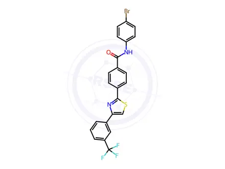 Chemical structure of N-(4-Bromophenyl)-4-{4-[3-(trifluoromethyl)phenyl]-1,3-thiazol-2-yl}benzamide