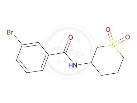 Chemical structure of 3-Bromo-N-(1,1-dioxidotetrahydro-2h-thiopyran-3-yl)benzamide