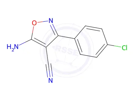 Chemical structure of 5-Amino-3-(4-chlorophenyl)isoxazole-4-carbonitrile