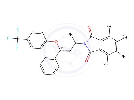 Chemical structure of (R)-Norfluoxetine-d5 Phthalimide(Phenyl-d5)