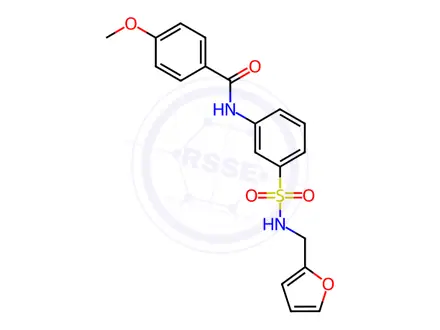 Chemical structure of Benzamide, N-[3-[[(2-furanylmethyl)amino]sulfonyl]phenyl]-4-methoxy-