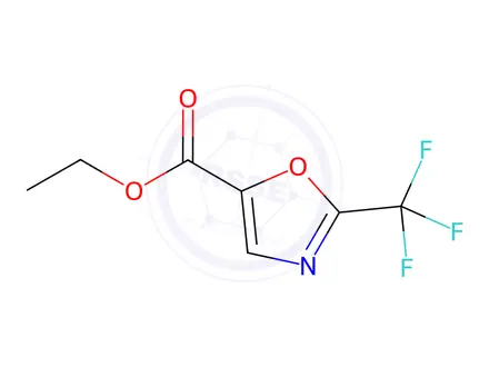 Chemical structure of 5-Oxazolecarboxylic acid, 2-(trifluoromethyl)-, ethyl ester