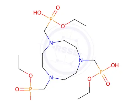 Chemical structure of 1,4,7-triazacyclononane-N,N',N''-tris(methylenephosphonate monoethyl ester)