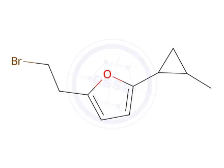 Chemical structure of 2-(2-Bromoethyl)-5-(2-methylcyclopropyl)furan