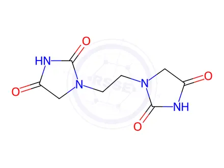 Chemical structure of 1,1'-(ethane-1,2-diyl)bisimidazolidine-2,4-dione