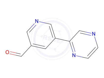Chemical structure of 5-(Pyrazin-2-yl)nicotinaldehyde