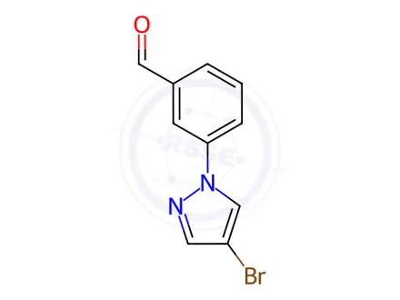 Chemical structure of Benzaldehyde, 3-(4-bromo-1H-pyrazol-1-yl)-
