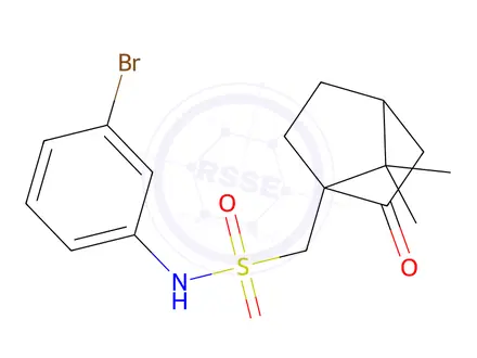 Chemical structure of N-(3-Bromophenyl)(7,7-dimethyl-2-oxobicyclo[2.2.1]hept-1-yl)methanesulfonamide