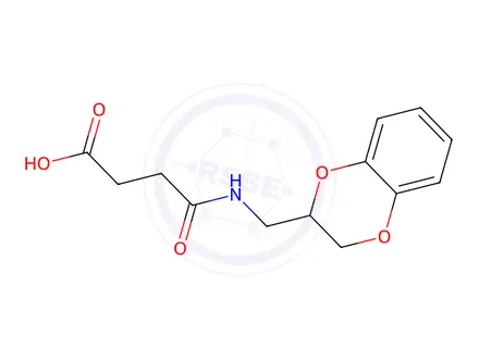 Chemical structure of 4-(((2,3-Dihydrobenzo[b][1,4]dioxin-2-yl)methyl)amino)-4-oxobutanoic acid