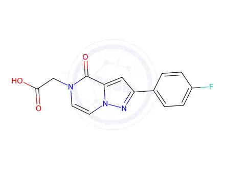 Chemical structure of 2-(2-(4-Fluorophenyl)-4-oxopyrazolo[1,5-a]pyrazin-5(4H)-yl)acetic acid