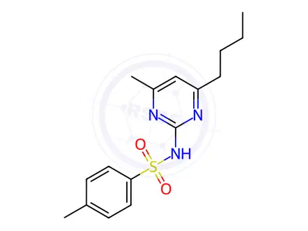 Chemical structure of N-(4-Butyl-6-methylpyrimidin-2-yl)-4-methylbenzenesulfonamide