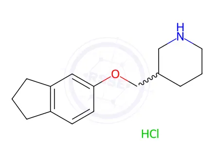 Chemical structure of 3-[(2,3-Dihydro-1H-inden-5-yloxy)methyl]piperidine hydrochloride