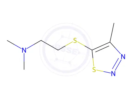 Chemical structure of N,N-dimethyl-2-((4-methyl-1,2,3-thiadiazol-5-yl)thio)ethan-1-amine