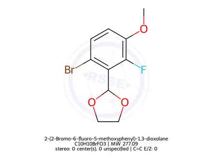 Chemical structure of 2-(2-Bromo-6-fluoro-5-methoxyphenyl)-1,3-dioxolane