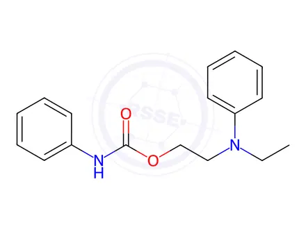 Chemical structure of 2-(N-ethylanilino)ethyl carbanilate
