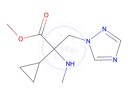 Chemical structure of Methyl 2-cyclopropyl-2-(methylamino)-3-(1h-1,2,4-triazol-1-yl)propanoate