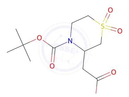 Chemical structure of 2-{4-[(tert-butoxy)carbonyl]-1,1-dioxo-1$l^{6},4-thiomorpholin-3-yl}acetic acid