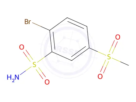 Chemical structure of 2-Bromo-5-(methylsulfonyl)benzenesulfonamide
