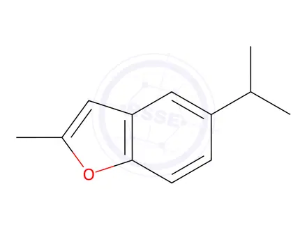 Chemical structure of Benzofuran,2-methyl-5-(1-methylethyl)-(9CI)