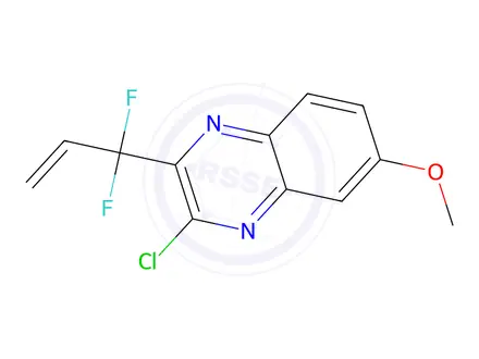 Chemical structure of 3-chloro-2-(1,1-difluoroallyl)-6-methoxyquinoxaline