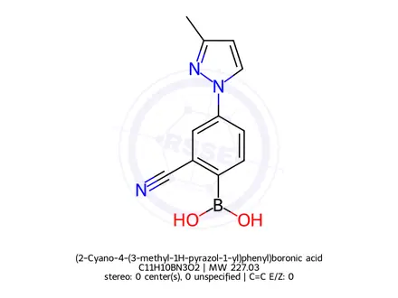 Chemical structure of (2-Cyano-4-(3-methyl-1H-pyrazol-1-yl)phenyl)boronic acid