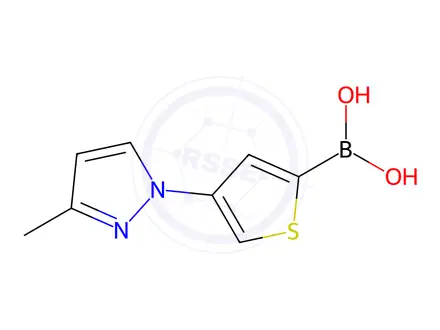 Chemical structure of (4-(3-Methyl-1H-pyrazol-1-yl)thiophen-2-yl)boronic acid
