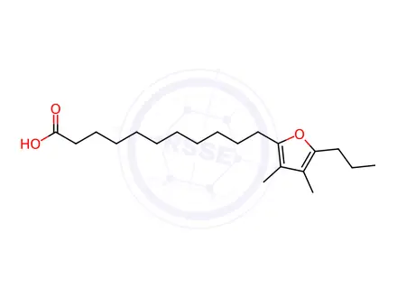 Chemical structure of 3,4-Dimethyl-5-propyl-2-furanundecanoic Acid