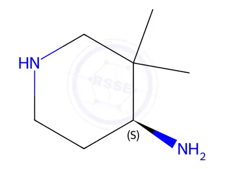 Chemical structure of (S)-3,3-dimethylpiperidin-4-amine