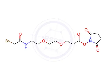 Chemical structure of Bromoacetamido-PEG2-NHS ester