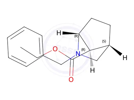 Chemical structure of Anti-2-benzyl-2-azabicyclo[2.2.1]heptane-7-carboxylic acid ethyl ester rac