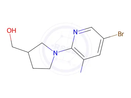 Chemical structure of (1-(5-Bromo-3-nitropyridin-2-yl)pyrrolidin-3-yl)methanol