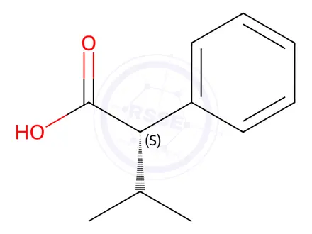 Chemical structure of (S)-3-Methyl-2-phenylbutanoic acid