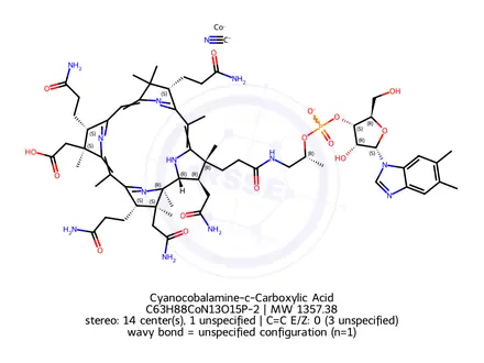 Chemical structure of Cyanocobalamine-c-Carboxylic Acid