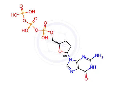 Chemical structure of 2′,3′-Dideoxyguanosine 5′-triphosphate