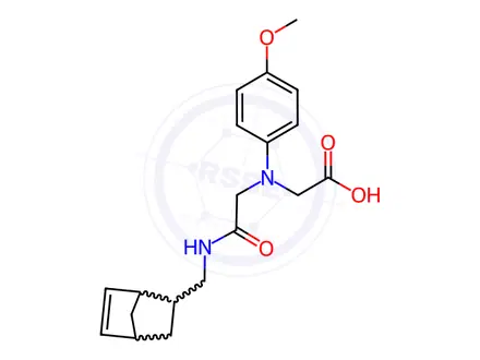 Chemical structure of [{2-[(Bicyclo[2.2.1]hept-5-en-2-ylmethyl)amino]-2-oxoethyl}(4-methoxyphenyl)amino]acetic acid