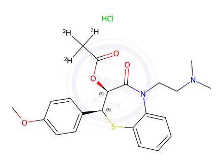 Chemical structure of (+)-cis-Diltiazem-d3 HCl (acetoxy-d3)