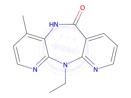 Chemical structure of 11-ethyl-4-methyl-5,11-dihydro-6H-dipyrido[3,2-b:2',3'-e][1,4]diazepin-6-one