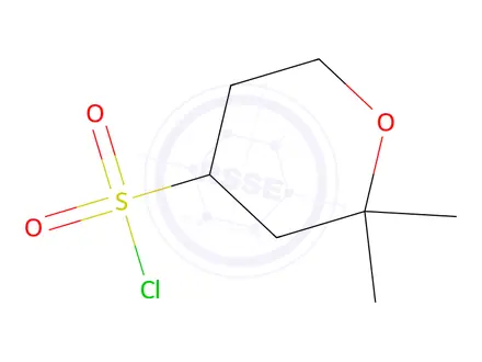 Chemical structure of 2,2-Dimethyloxane-4-sulfonyl chloride