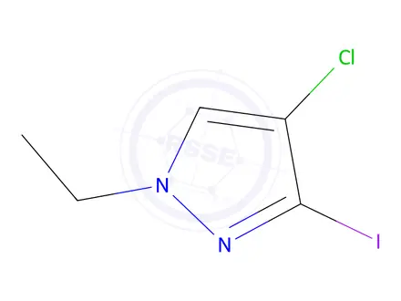 Chemical structure of 4-Chloro-1-ethyl-3-iodo-1H-pyrazole