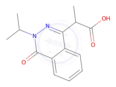 Chemical structure of 2-(3-Isopropyl-4-oxo-3,4-dihydrophthalazin-1-yl)propanoic acid