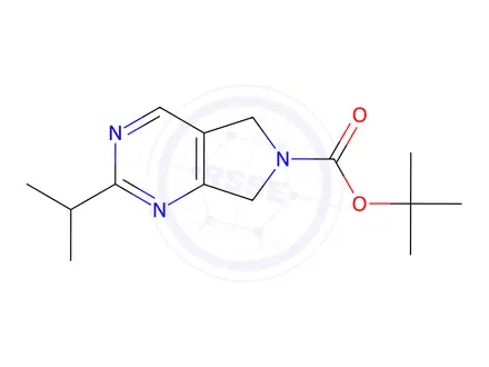 Chemical structure of Tert-butyl 2-isopropyl-5,7-dihydro-6H-pyrrolo[3,4-d]pyrimidine-6-carboxylate